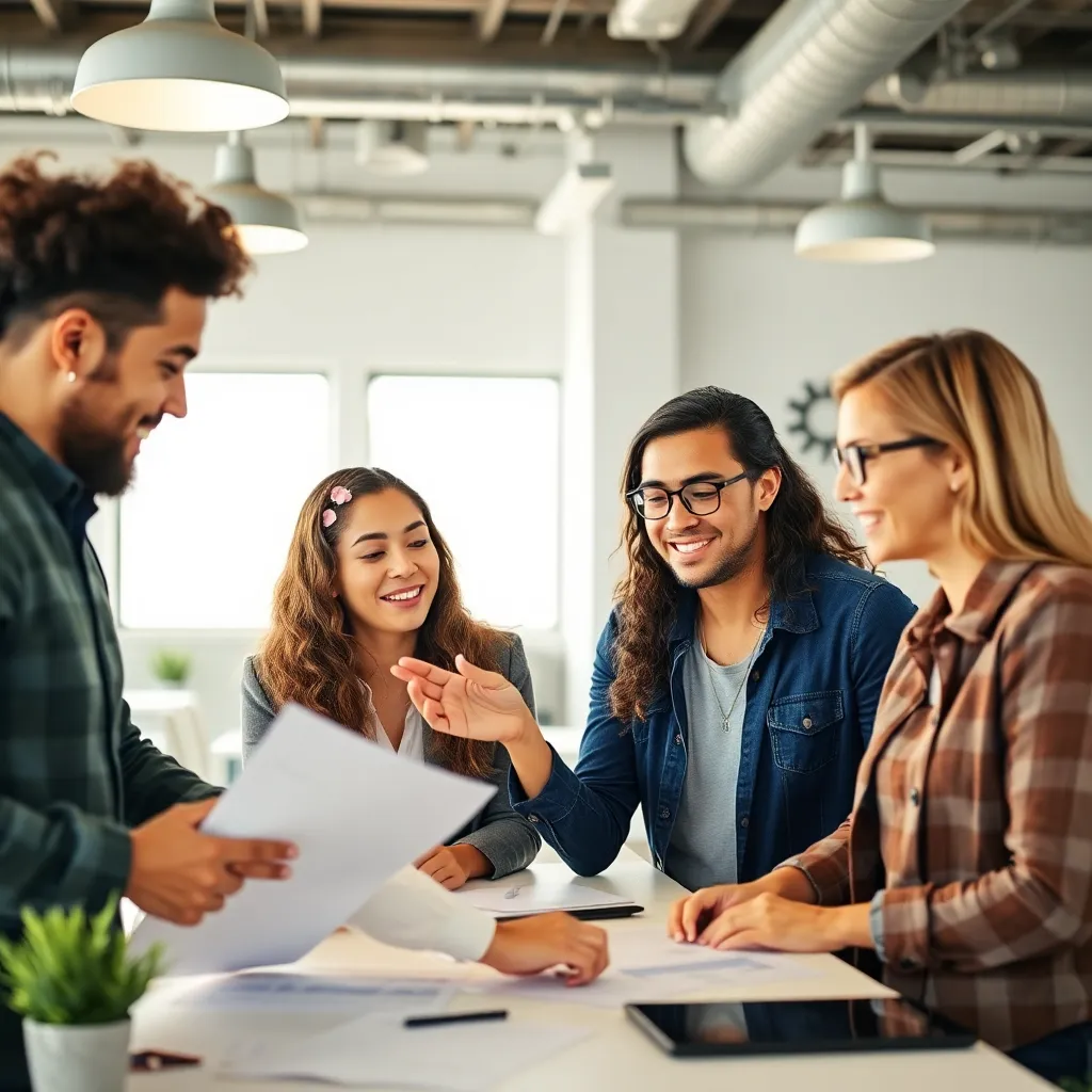 Illustration showing two startup co-founders